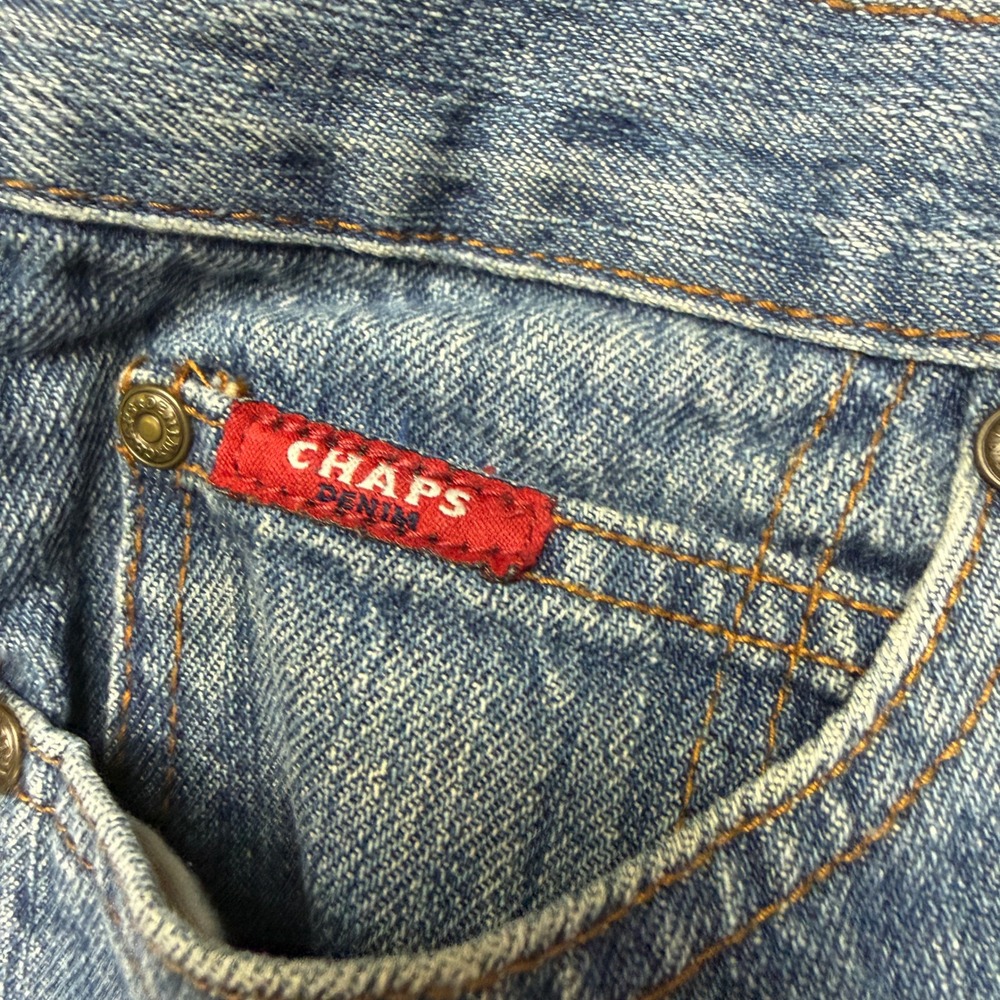 Vintage Chaps Ralph Lauren Denim Mens Jeans Medium Wash Blue Straight Y2K 30x30 - Picture 5 of 10